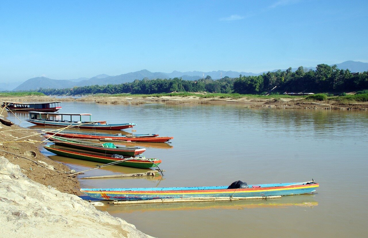 Mekong River and Boats Laos
